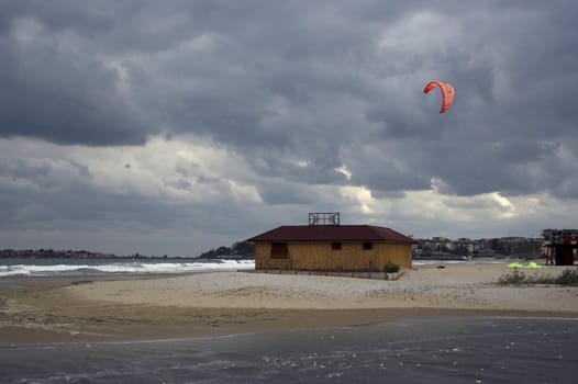 Cloudy ,beach,house,see,planer