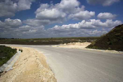 motorway and bridge under constructoin