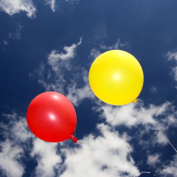 Colorful balloons on the sky 