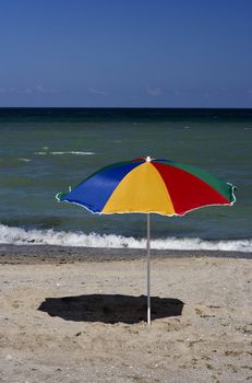 Color umbrella in the beach