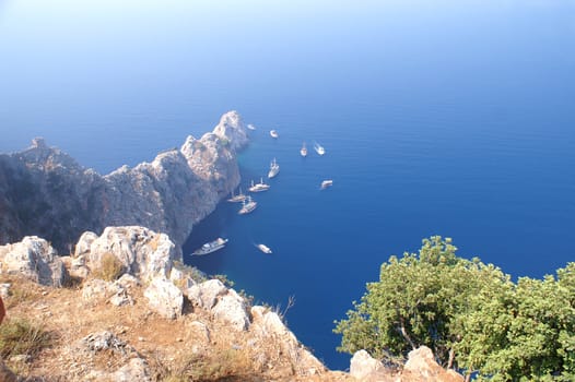 Rocky coast at Alanya, Turkey