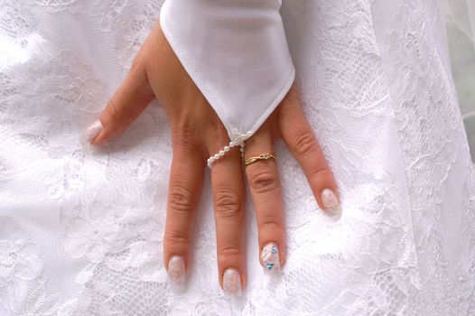 Bride's Hand Showing Ring