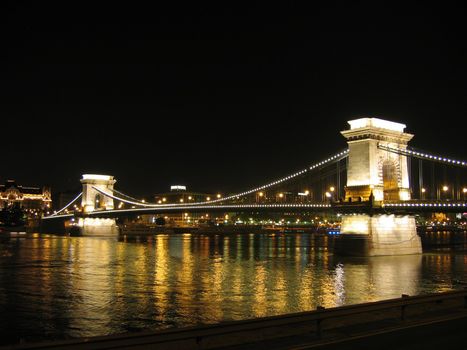 View of Szechenyi Bridge (Chain Bridge) and Pest