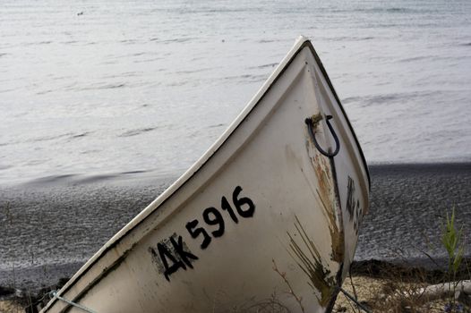 fishing boat standing on the coast