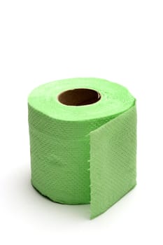 Roll of green toilet paper