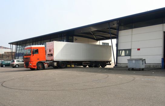 Truck heading for the road
