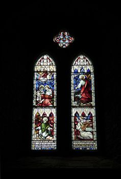a set of stained glass windows