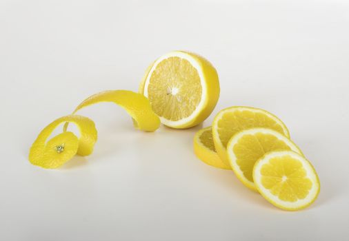 Picture of lemons over a white table