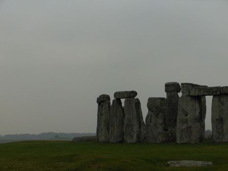 Stonehenge on a grey winter day.