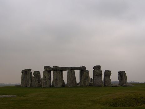 Stonehenge on a grey winter day.