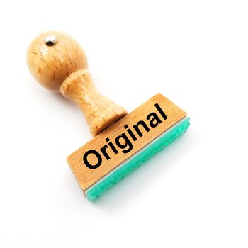 original concept with stamp in office and copyspace