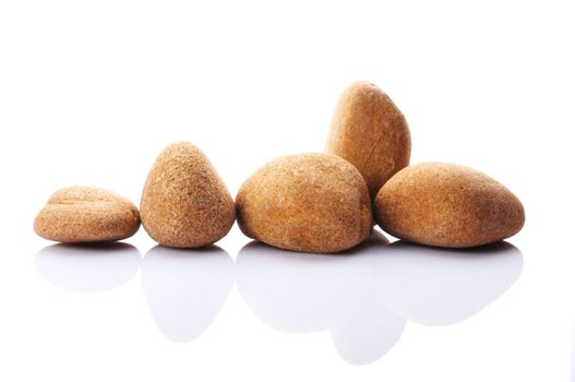 pebbles showing spa or zen stone garden concept isolated on white