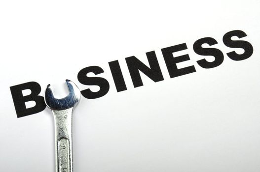 business concept with construction tool showing success