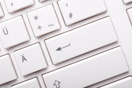 computer keyboard in white showing modern office work concept