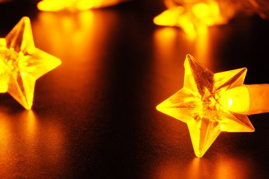 xmas or christmas holiday concept with lights and bokeh