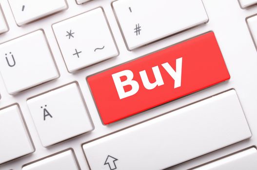 buy key on keyboard showing ecommerce or commerce concept