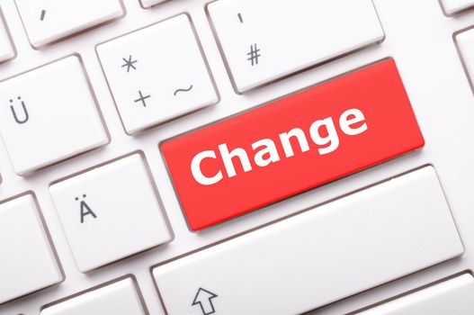 change ahead concept with key on keyboard
