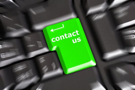 contact us word on computer keyboard key showing business communication