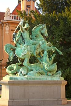 St George Killing the Dragon, sculpture