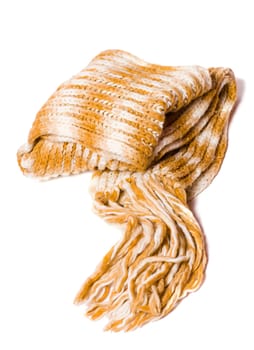Warm Scarf made of wool isolated on white