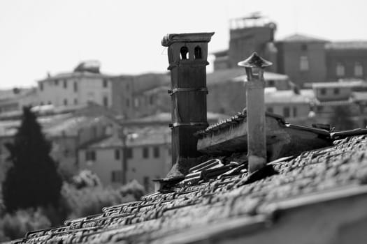 roof, chimney, lifestyle, moments, landscapes, black and white, old, recreation, open space, time, travel, Italy,  Tuscany, Italy, moments, country, back in time, Siena,