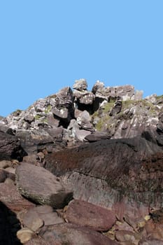 summit of a rocky mountain in county kerry ireland