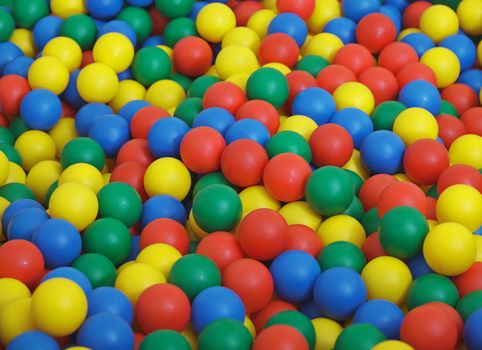 The big children's game complex - pool from color plastic balls
