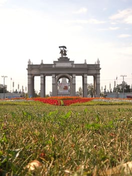 Arch, design, facade, city, Moscow, Russia, sight, olden time, landscape, kind, trees, park, square         