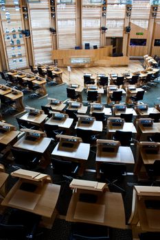 Interiors of Edinburgh Parliament, built in 2004