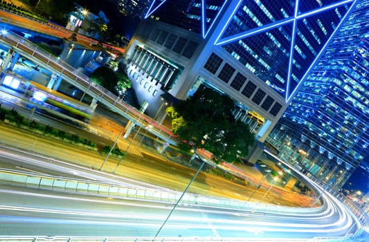 traffic in city at night