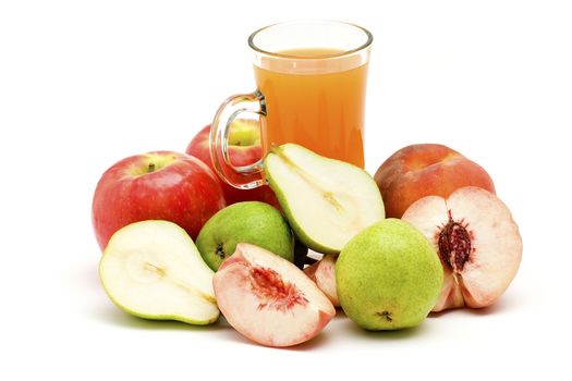 fruit juice and some fresh fruits