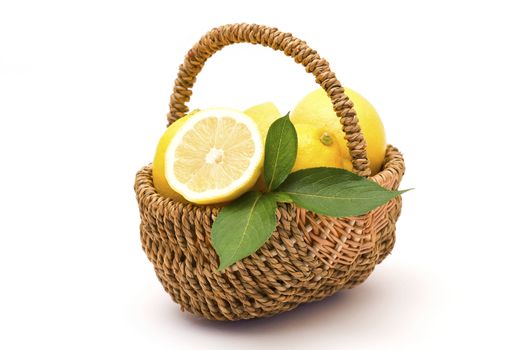 fresh lemons in a basket