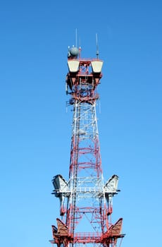 Antenna tower with blue sky