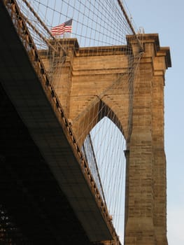 Brooklyn Bridge in New York detail vertical photo