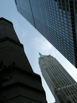 Trump Building in Manhattan, New York. Diagonal composition