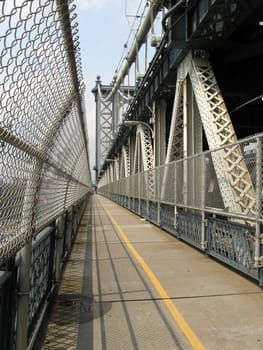 manhattan bridge in new york, construction detail,
