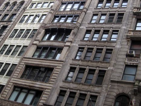 typical new york houses in manhattan, detail abstract photo, tilted