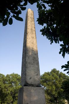 Obelisk in Central Park, New York. The oldest man-made object in Central Park is this Obelisk, located directly behind the Metropolitan Museum of Art. Nicknamed Cleopatra�s Needle soon after its installation.