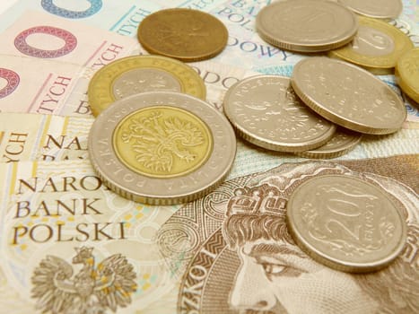 Polish zloty currency money - banknotes and coins