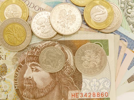 Polish zloty currency money - banknotes and coins