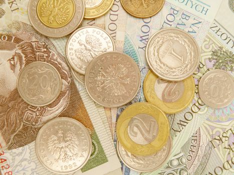 Polish zloty currency money - banknotes and coins