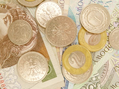 Polish zloty currency money - banknotes and coins