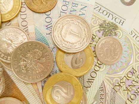 Polish zloty currency money - banknotes and coins
