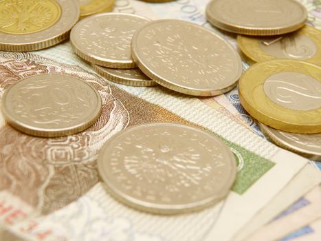 Polish zloty currency money - banknotes and coins