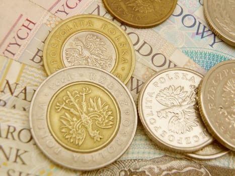 Polish zloty currency money - banknotes and coins