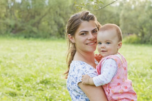 Baby girl with her mother