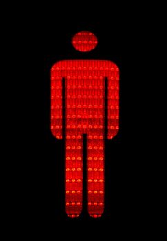 Figure of a red pedestrian traffic light