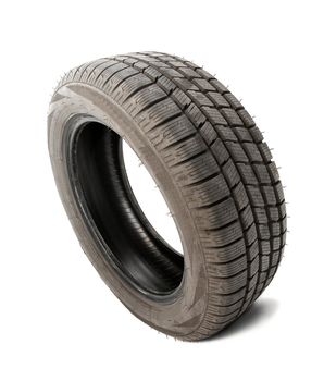Car tyre isolated on white background