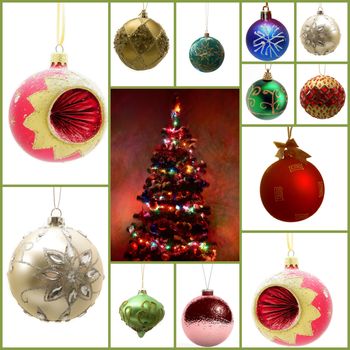 Set of 12 Chrismas balls Ornaments Photos And Images-Christmas theme.