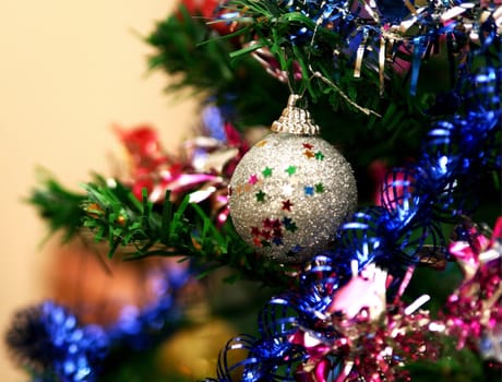 Christmas and New Year's background with ball